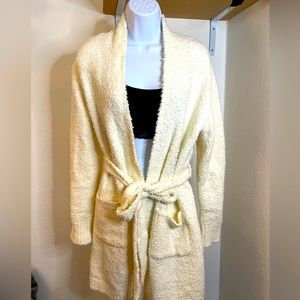 SKIMS Cozy Knit Short Robe Cream Color-S/M